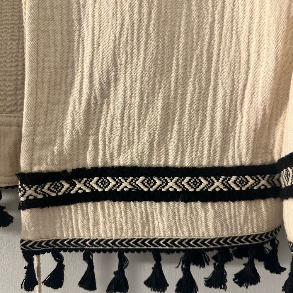 Zara Cream and Black Open-Front Cardigan - Picture 2 of 3